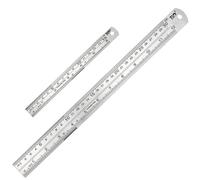 Stainless Steel Ruler Set 30cm(12inch) + 15cm(6inch) Heavy Duty Metal Ruler Straight Edge for School Office Drawing Easy Measurement