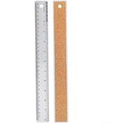 Stainless Steel Ruler with Cork Backing for Precision Drafting, Non-Slip Measuring Tool for Engineering and Art, 12 Inch Rust Resistant Metal Ruler(30cm/12 inches) Handy and Professional