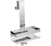 Stainless Steel Rust Proof Shower Caddy Hanging, Over Glass Door, Design Drill-Free Space-Saving, Installation Easy, Water Resistance With Drainage Slots, 13.2 It Holds