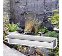 Stainless Steel Rust-Resistant Fountain Spillway for Ponds & Pools - 14 inch Waterfall, Durable Accessories, Ideal for Small & Large Water Features, Silver Finish