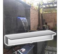 Stainless Steel Rust-Resistant Spillway Bowl for Koi Ponds - 78.7" Easy Install Waterfall Weir for Garden & Backyard with Accessories (Silver, 200cm)