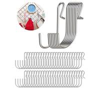 Stainless Steel S Hooks - 50 Pack Mini S Shape Hangers for Hanging Jewelry, Kitchenware, Clothes