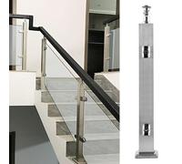 Stainless Steel s Railing Post - Middle Corner & End Post System with Clamp for Indoor/Outdoor Dec - 140CM (55 1/8") - Silver h