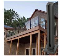 Stainless Steel s Railing PostBlack Deck Baluster Clamps for Indoor/Outdoor Use Ground Mounted Fence Brackets& Commercial Grade Holders