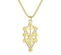 Stainless Steel Sacred Geometry Kabbalah Pendant Yoga Meditation Necklace Men Women Supernatural Jewelry