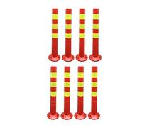 Stainless Steel Safe Bollards, Flexible Traffic Posts, 76cm Parking Bers with Reflective Red & Yellow Tape, 8-Pack Parking Blockers, Outdoor Traffic Cones