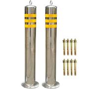 Stainless Steel Safety Bollards with Reflective Strips for Parking Lot and Garage Protection