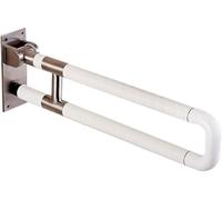 Stainless Steel Safety Grab bar for The Bathroom - 75 cm Long, Foldable handrail for Seniors, Secure Shower Grab bar, Non-Slip Support While Bathing, Color: White, Bathroom aid