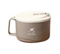 Stainless Steel Salad Bowl - 1100ml Noodle Bowl with Lid, Filterable Design, Dustproof Phone Holder, Handle for, Thai, Pho Soup | Portable Metal Lunch Container and Instant