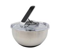 Stainless Steel Salad Spinner 28 * 15.5cm 3.5L High Efficiency Large Vegetable Dryer Washer Scale Lines Portable Multi-Use Lettuce Spinner Wash Spin for Cleaning, Draining