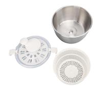 Stainless Steel Salad Spinner, 5L Large Capacity Lettuce Spinner & Vegetable Dryer, Multifunctional Kitchen Colander with Locking Lid for Washing Fruits & Berries