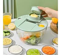 Stainless Steel Salad Spinner Large,Fruits & Herb Lettuce Dryer with 5 Blade Slicer Egg Yolk Strainer Shredder for Efficient Salad Preparation