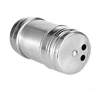 Stainless Steel Salt and Pepper Shaker with Adjustable Rotary Dispensing Top, Refined Form Factor for Home Kitchen and Outdoor Cooking Stations (S)