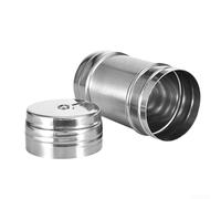 Stainless Steel Salt Pepper Shaker with Three Interchangeable Dispensing Settings via Twisting Lid, Compact Form Factor for Storage and Portability (S)