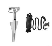 Stainless Steel Sand Stake for Kayak Boat Watercraft Mooring on Sandy Beaches or Muddy Riverbanks with Construction (anchor+nylon rope)
