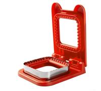 Stainless steel sandwich bread maker tool with leak proof sealing edge cutter for crustless sandwiches, compatible with white, gluten and bagel breads (Red)