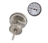 Stainless Steel Sanitary Bi Metal Thermometer,1.5" Tri-clamp 4" Stem, 3" Dial, 0 to 200 F Degrees