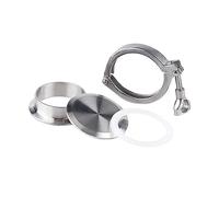 Stainless Steel Sanitary Pipe Fittings Kit, with Heavy Duty Tri Clamp+End Cap+Weld Ferrule+Silicone Gasket, for DIY Pipe Sanitary Weld Ferrule(Φ89Chuck 106)