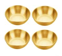 Stainless Steel Sauce Dishes Set of 4, Dipping Bowls 8.2x8.2x2.8 cm, Dishwasher Safe and Stackable for Sauces, Nuts, Snacks, Silver/Gold/Rose Gold/Black/Colourful(Gold)