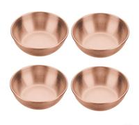 Stainless Steel Sauce Dishes Set of 4 with Deep Bowl Design to Prevent Spills, Stackable for Easy Storage and Dishwasher Safe for Quick Cleanup (Rose Gold)