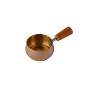 Stainless Steel Sauce Pan with Wooden Handle for Milk, Gravy, Hot Oil - Compact Design for Small Kitchens, Precise Pouring Spout(Rose Gold 60ML)