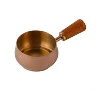 Stainless Steel Sauce Pan with Wooden Handle for Milk, Gravy, Hot Oil - Compact Design for Small Kitchens, Precise Pouring Spout(Rose Gold 180ML)