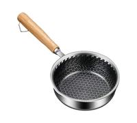 Stainless Steel Saucepan - Non-Stick Pan with Wooden Handle | Small Crêpes Pan | for Eggs, Pastry, Vegetables, Pork, Chicken, Home, Hotel, Restaurant, Canteen, Co Store