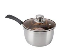 Stainless Steel Saucepan, Nonstick Soup Cooking Pot with Lid Small Milk Pan for Restaurant Home Kitchen (14cm)