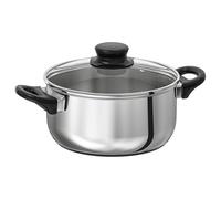 Stainless Steel Saucepan with Glass Lid - 2.8L Pot for Cooking, Boiling, and Simmering