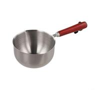 Stainless Steel Saucepan with Wooden Handle, Small Multi-Function Pot for Butter Melting, Chocolate, Coffee and Sauce Heating, Compatible with Induction, Gas and Electric Stoves(500ml)