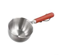 Stainless Steel Saucepan with Wooden Handle, Small Multi-Function Pot for Butter Melting, Chocolate, Coffee and Sauce Heating, Compatible with Induction, Gas and Electric Stoves(150ml)