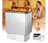 Stainless Steel Sauna Heater with External Controller - Adjustable Temperature & Time for Home, Hotel, Spa Steam Rooms, 3KW-9KW