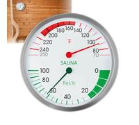 Stainless Steel Sauna Hygrometer Thermometer with Color-Coded Dial 5" Large Display,70-250°F, 0-100%,Heat-Resistant,Easy to Read Humidity Temperature Gauge for Home Spa, Steam Rooms