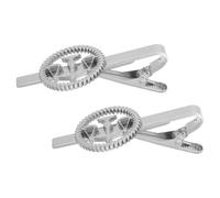 Stainless Steel Scale of Justice Tie Clip Men's 2pcs for Lawyers | Silver Finish, Classic Metallic Shine, Keeps Neckties Neat, Gift-ready for Graduates and Business Professionals