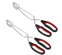 Stainless Steel Scissor Tongs Set - Extra-Long 2-Pack for Baking, Grilling, and BBQ, Featuring Ergonomic Non-Slip Handles for Comfortable Use