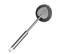 Stainless Steel Scourer With Handle -Metal Scrubber Cleaning Brush With Long Handle | Scrubbing Pad Sturdy | Dish Brush For Pots, Furniture, Pans & Tiles | Scourers & Sponge Cleaning Supplies