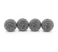 Stainless Steel SCOURERS 4PK - Heavy Duty Steel Wire Wool Cleaning Pads / Stubborn Stain Scrubber Remover / Kettle Limescale Remover / Pan Pot Mug Cleaner / Steel Wire Rust Remover Cleaning