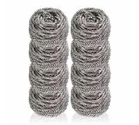 Stainless Steel Scouring 6 Piece Metal Scourers Cleaning Pad Scrubber Wool Wire Sponge Scourer Head Refills Remove Tough Food Stains Dish Washing Grease BBQ Grill Pan Pot Oven Plate Home Kitchen