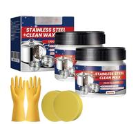 Stainless Steel Scratch Remover for Appliances, Upgraded Multi-Purpose Scratch Remover Paste Repair Kit for Oven, Sink, Fridge & Cookware, Cleans Grease, Scuffs & Restores Shine (2PCS)