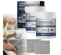 Stainless Steel Scratch Remover Kit, 100g All-Purpose Restorer, Multi-purpose Stainless Steel Scratch Remover Paste for Kitchen, Scratches Eraser for Oven, Appliances, Sink, Cookware (2 Set)