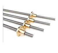 Stainless Steel Screw,1pcs T10 Lead Screw for CNC 3D Printer, Thread 10mm 8mm Length 100 150 200 250 300 350 400 450 500 550 600mm with Brass Nut(450mm)