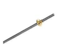 Stainless Steel Screw,Lead,T8 Lead Screw Trapezoidal Rod for CNC 3D Printer 1/2/4/8/10/12/14mm Length 100mm-400mm with Copper Nuts, 1pcs(Pitch 2mm Lead 10mm,150mm)