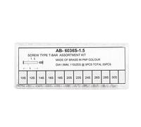 Stainless Steel Screw Type Watch Spring Bar, Professional Watch Repairing Tools Accessory, Assorted Sizes Spring Bar Kit with Plastic Box for Watchmakers and Enthusiasts (AB-6036 Silver - 1.5)