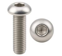 Stainless Steel Screws M5 x 10 mm Rounded Head BTR Diameter 5 x 10 mm Cylinder Screw M5 x 10 mm BHC with Allen Key Stainless Steel A2-70 (V2A/304) DIN ISO 7380-1: Pack of 10 ProRaje