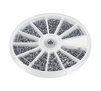 Stainless Steel Screws Set 600pcs, M1 M1.2 M1.4 M1.6 Machine Screws, 12 Kinds Mini Glasses Screws With Flat Storage Box
