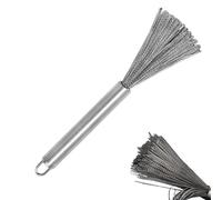 Stainless Steel Scrubber - Kitchen Sink Cleaning Brush, Dish Washing Scourer Tool, Metal Pot Cleaner Pad, Heavy Duty Grease Removal Equipment, Handle Grip Scrub Accessory | Cookware Wash Utility