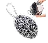 Stainless Steel Scrubber - Wire Metal Scrubber with Lanyard | Anti-Scratch Metal Scouring Pad, Multifunctional Steel Wire Ball, Dish Cleaner Scrubber for Removing Rust, Non-Stick Pans