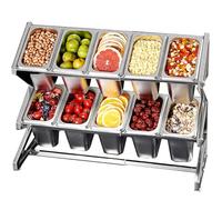 Stainless Steel Se Rack - 2-Tier Countertop Herb & Se nizer Space-Saving Kitchen Shelf with uring Spoon Set for Easy Access and Sto