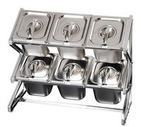 Stainless Steel Se Rack - 2-Tier Countertop nizer for Herbs & Ses Space-Saving Kitchen Shelf with uring Spoon Set