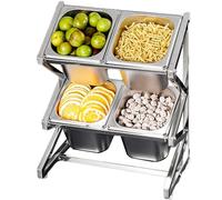 Stainless Steel Se Rack - 2-Tier Countertop nizer for Herbs & Ses Space-Saving Kitchen Shelf with uring Spoon Set